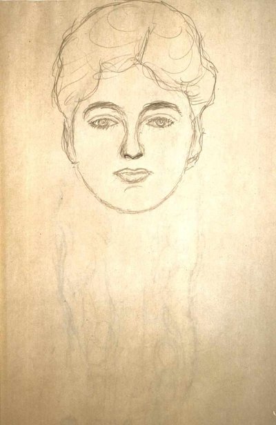 Head Study from the Front by Gustav Klimt